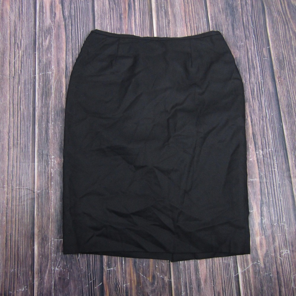 Calvin Klein Skirt Womens 8 Black Pencil Midi Lined Zip Back Work Office
